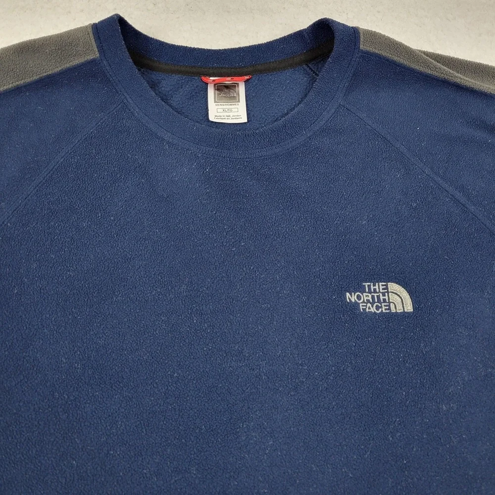 North Face Pullover Mens XL Blue Gray Fleece Crewneck Outdoor‎ Hiking Sweater